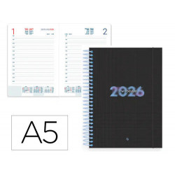 AGENDA ESPIRAL LIDERPAPEL KIMOLOS A5 2026 DIA PAGINA DESIGN 1 PAPEL 70 GR