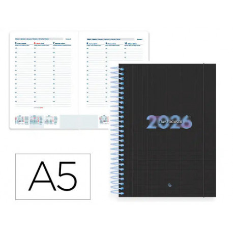 AGENDA ESPIRAL LIDERPAPEL KIMOLOS A6 2026 SEMANA VISTA DESIGN 1 PAPEL 70 GR AGENDA ESPIRAL LIDERPAPEL KIMOLOS A6 2026 SEMANA VISTA DESIGN 1 PAPEL 70 GR