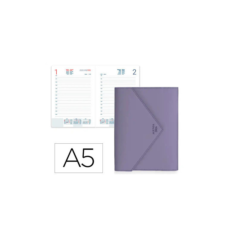 AGENDA ENCUADERNADA LIDERPAPEL PSARA A5 2026 DIA PAGINA DESIGN 1 PAPEL 70 GR