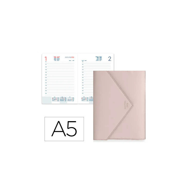 AGENDA ENCUADERNADA LIDERPAPEL PSARA A5 2026 DIA PAGINA DESIGN 3 PAPEL 70 GR