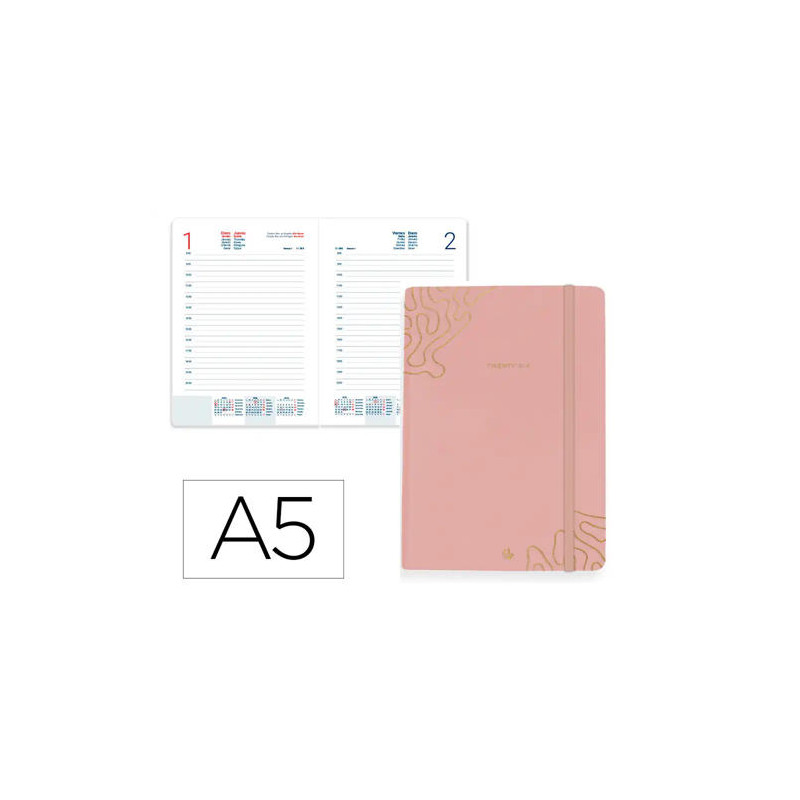 AGENDA ENCUADERNADA LIDERPAPEL EFIRA A5 2026 DIA PAGINA DESIGN 2 PAPEL 70 GR