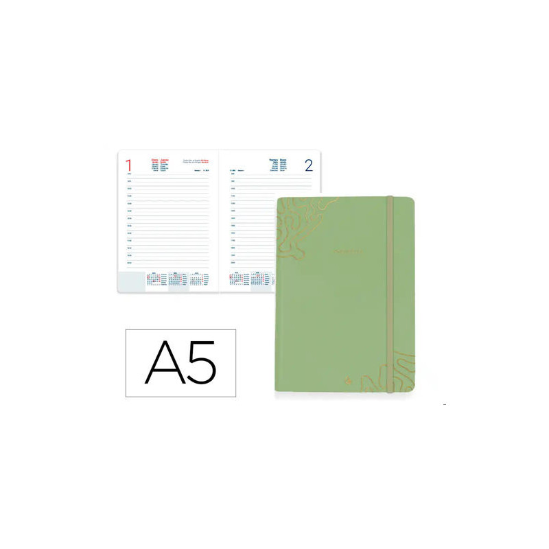 AGENDA ENCUADERNADA LIDERPAPEL EFIRA A5 2026 DIA PAGINA DESIGN 4 PAPEL 70 GR