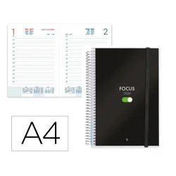 AGENDA ESPIRAL LIDERPAPEL TINOS A4 2026 DIA PAGINA DESIGN 1 PAPEL 70 GR