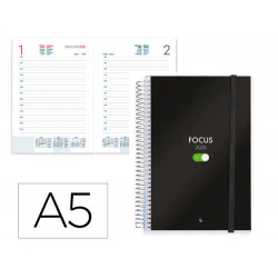 AGENDA ESPIRAL LIDERPAPEL TINOS A5 2026 DIA PAGINA DESIGN 1 PAPEL 70 GR