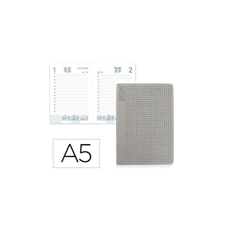 AGENDA ENCUADERNADA LIDERPAPEL ANAFI A5 2026 DIA PAGINA DESIGN 2 PAPEL 70 GR