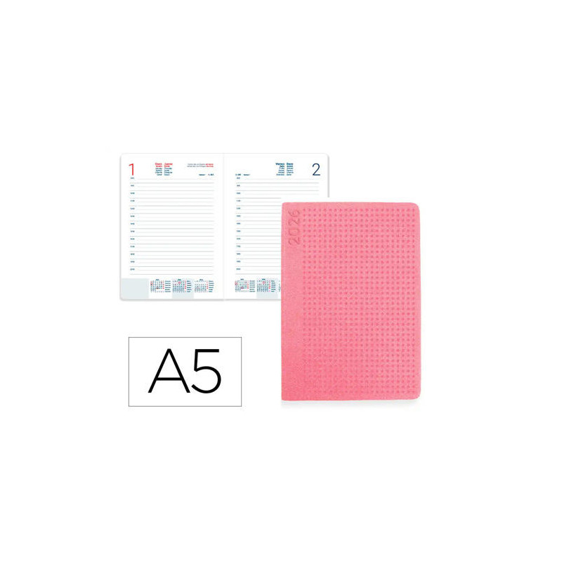 AGENDA ENCUADERNADA LIDERPAPEL ANAFI A5 2026 DIA PAGINA DESIGN 3 PAPEL 70 GR