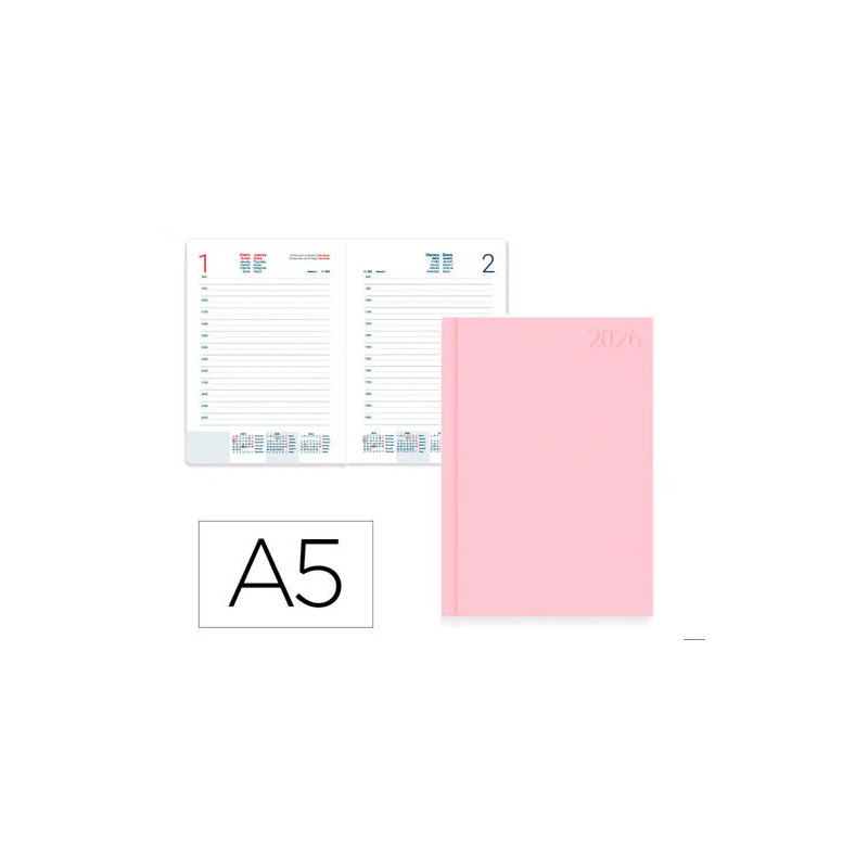 AGENDA ENCUADERNADA LIDERPAPEL CORFU 150X210 MM 2026 DIA PAGINA NEW COLOR PAPEL 60 GR