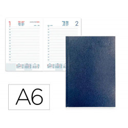 AGENDA ENCUADERNADA LIDERPAPEL CORFU A6 2026 DIA PAGINA AZUL PAPEL 60 GR
