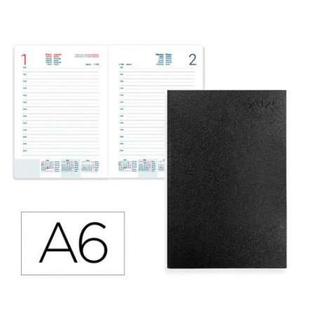 AGENDA ENCUADERNADA LIDERPAPEL CORFU A6 2026 DIA PAGINA NEGRO PAPEL 60 GR AGENDA ENCUADERNADA LIDERPAPEL CORFU A6 2026 DIA PAGINA NEGRO PAPEL 60 GR