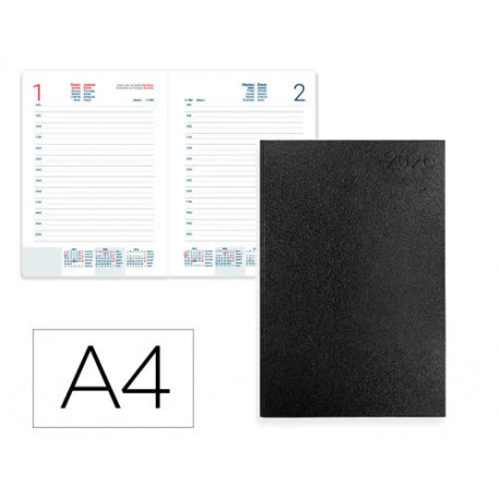 AGENDA ENCUADERNADA LIDERPAPEL CORFU A4 2026 DIA PAGINA NEGRO PAPEL 60 GR AGENDA ENCUADERNADA LIDERPAPEL CORFU A4 2026 DIA PAGINA NEGRO PAPEL 60 GR