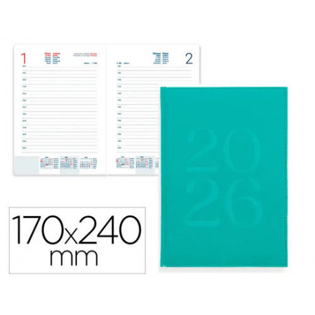AGENDA ENCUADERNADA LIDERPAPEL CRETA 170X240 MM 2026 DIA PAGINA VERDE PAPEL 70 GR AGENDA ENCUADERNADA LIDERPAPEL CRETA 170X240 MM 2026 DIA PAGINA VERDE PAPEL 70 GR