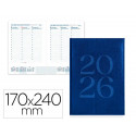 AGENDA ENCUADERNADA LIDERPAPEL CRETA 170X240 MM 2026 SEMANA VISTA AZUL PAPEL 70 GR