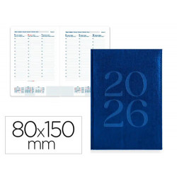 AGENDA ENCUADERNADA LIDERPAPEL CRETA 80X150 MM 2026 SEMANA VISTA BURGUNDY PAPEL 70 GR
