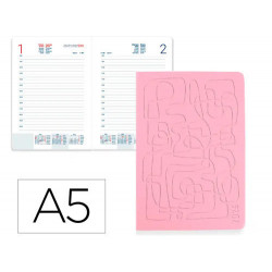 AGENDA ENCUADERNADA LIDERPAPEL ICARIA A5 2026 DIA PAGINA DESIGN 4 PAPEL 70 GR