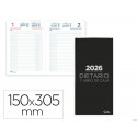 DIETARIO LIDERPAPEL 2026 DOS TERCIOS 150X305 MM DIA PAGINA COLOR NEGRO PAPEL 70 GR