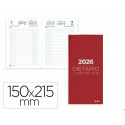 DIETARIO LIDERPAPEL 2026 CUARTO 150X215 MM DIA PAGINA COLOR ROJO PAPEL 70 GR