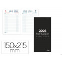 DIETARIO LIDERPAPEL 2026 CUARTO 150X215 MM DIA PAGINA COLOR NEGRO PAPEL 70 GR