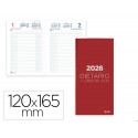 DIETARIO LIDERPAPEL 2026 OCTAVO 120X165 MM DIA PAGINA COLOR ROJO PAPEL 70 GR