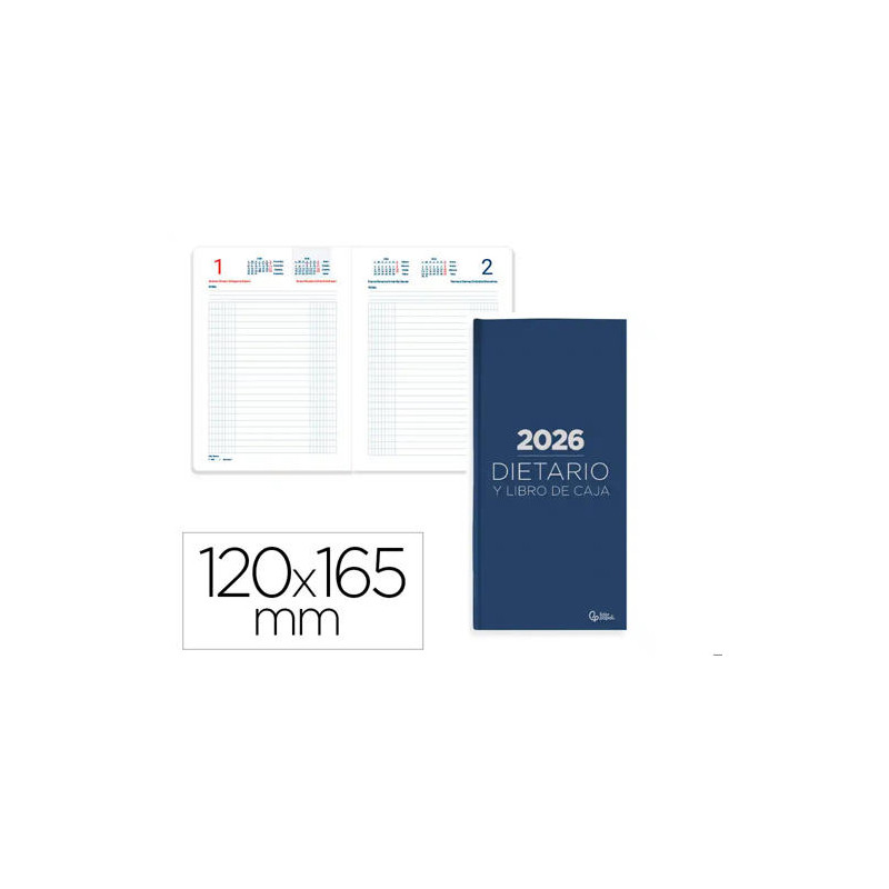 DIETARIO LIDERPAPEL 2026 OCTAVO 120X165 MM DIA PAGINA COLOR AZUL PAPEL 70 GR
