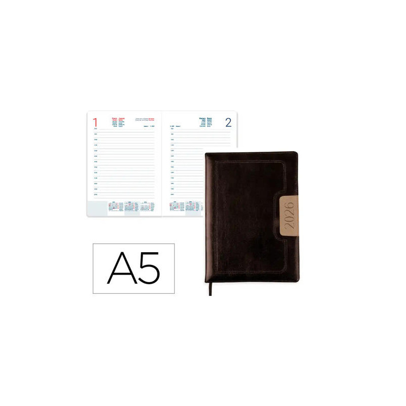AGENDA ENCUADERNADA LIDERPAPEL DORIOS 150X210 MM 2026 DIA PAGINA DESIGN 1 PAPEL 70 GR