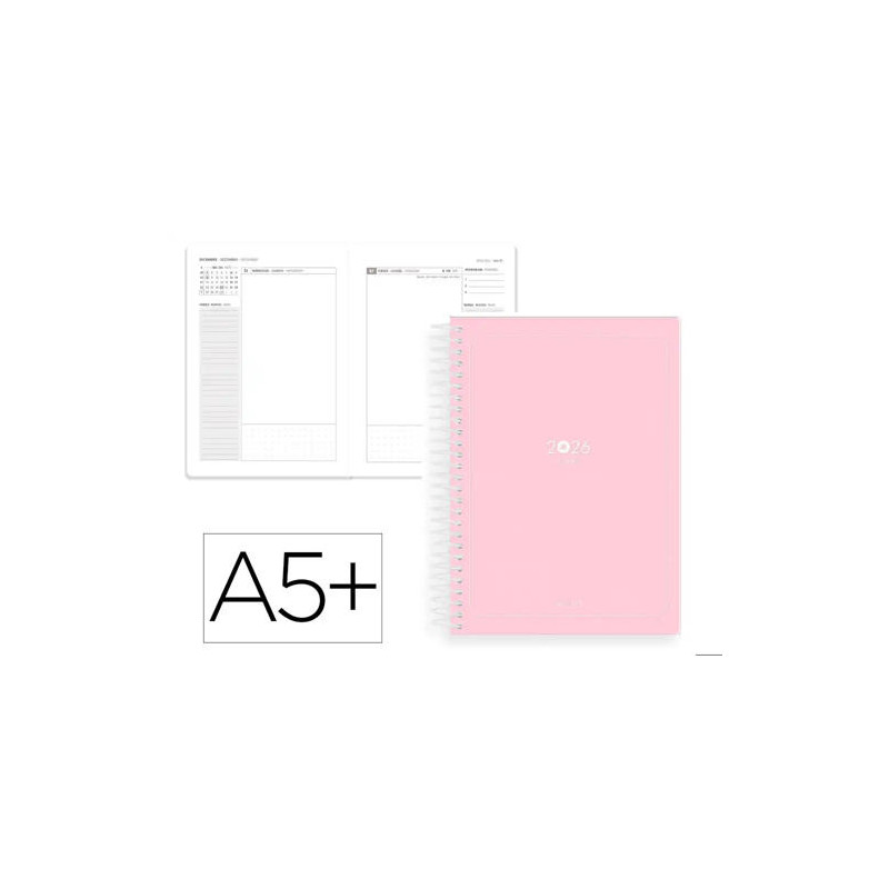 AGENDA ESPIRAL ANTARTIK A5+ 2026 DIA PAGINA BASIC PAPEL 80 GR