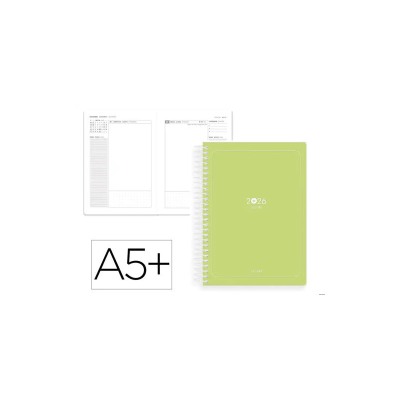AGENDA ESPIRAL ANTARTIK A5+ 2026 DIA PAGINA BASIC PAPEL 80 GR