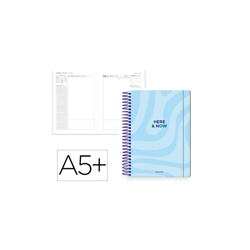 AGENDA ESPIRAL ANTARTIK A5+ 2026 DIA PAGINA HERE AND NOW PAPEL 80 GR