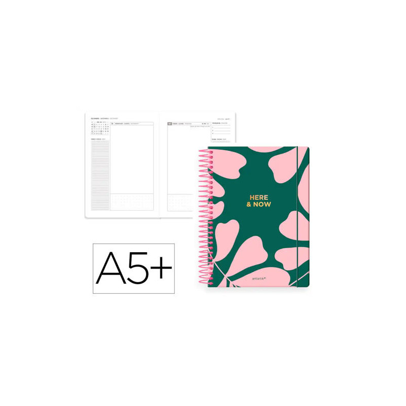 AGENDA ESPIRAL ANTARTIK A5+ 2026 DIA PAGINA HERE AND NOW PAPEL 80 GR