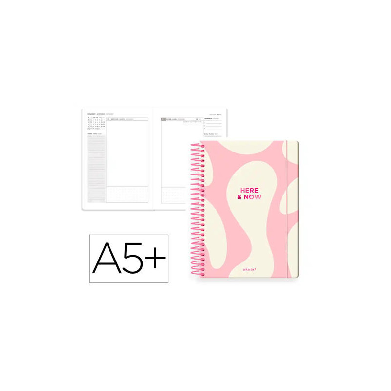 AGENDA ESPIRAL ANTARTIK A5+ 2026 DIA PAGINA HERE AND NOW PAPEL 80 GR