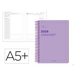 AGENDA ESPIRAL ANTARTIK A5+ 2026 DIA PAGINA DISEÑO 3 PAPEL 80 GR