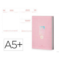 AGENDA ENCUADERNADA ANTARTIK A5+ 2026 DIA PAGINA SIMIL PIEL PAPEL 80 GR