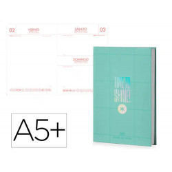 AGENDA ENCUADERNADA ANTARTIK A5+ 2026 DIA PAGINA SIMIL PIEL PAPEL 80 GR
