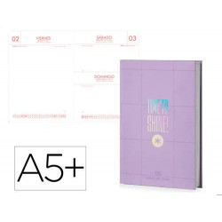 AGENDA ENCUADERNADA ANTARTIK A5+ 2026 DIA PAGINA SIMIL PIEL PAPEL 80 GR