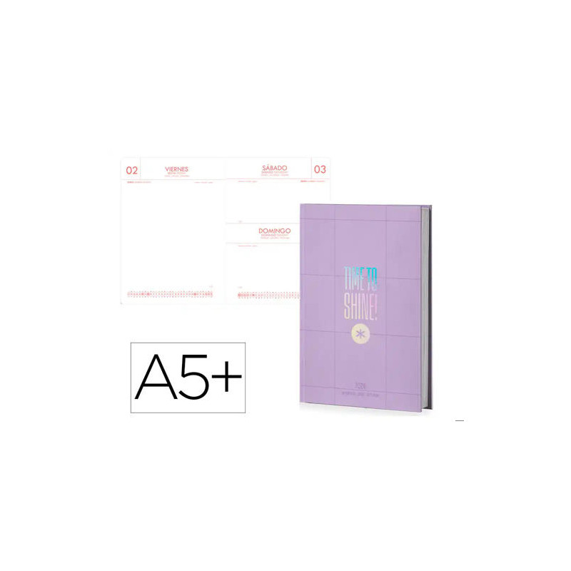 AGENDA ENCUADERNADA ANTARTIK A5+ 2026 DIA PAGINA SIMIL PIEL PAPEL 80 GR