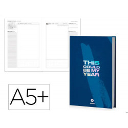 AGENDA ENCUADERNADA ANTARTIK A5+ 2026 DIA PAGINA SIMIL PIEL PAPEL 80 GR