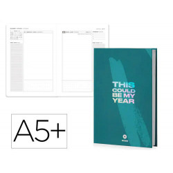 AGENDA ENCUADERNADA ANTARTIK A5+ 2026 DIA PAGINA SIMIL PIEL PAPEL 80 GR