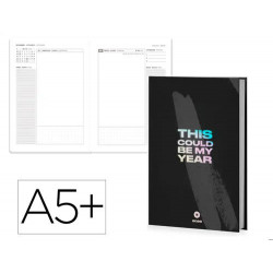 AGENDA ENCUADERNADA ANTARTIK A5+ 2026 DIA PAGINA SIMIL PIEL PAPEL 80 GR