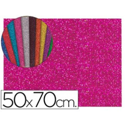 GOMA EVA CON PURPURINA BIODEGRADABLE LIDERPAPEL 50X70CM 60G/M2 ESPESOR 2 MM ROSA