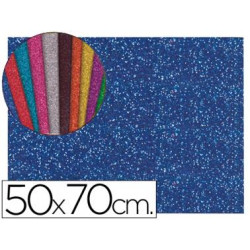GOMA EVA CON PURPURINA BIODEGRADABLE LIDERPAPEL 50X70CM 60G/M2 ESPESOR 2 MM AZUL OSCURO