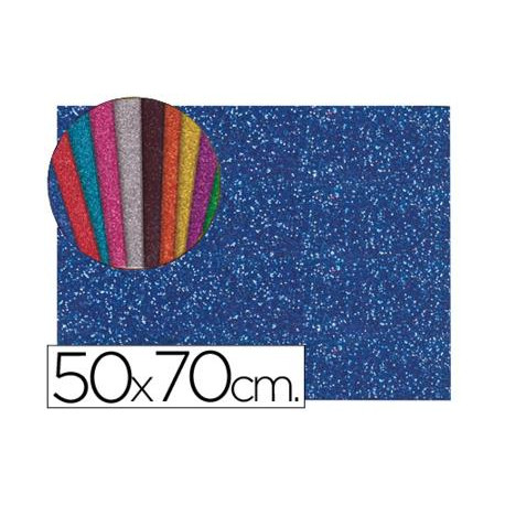 GOMA EVA CON PURPURINA BIODEGRADABLE LIDERPAPEL 50X70CM 60G/M2 ESPESOR 2 MM AZUL OSCURO GOMA EVA CON PURPURINA BIODEGRADABLE LIDERPAPEL 50X70CM 60G/M2 ESPESOR 2 MM AZUL OSCURO
