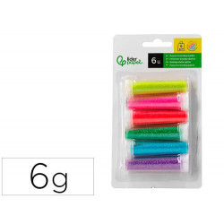 PURPURINA LIDERPAPEL BIODEGRADABLE FANTASIA BOTE DE 6 GR COLORES METALICOS PASTELES SURT BLISTER DE 