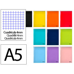 CUADERNO ESPIRAL LIDERPAPEL DIN A5 APAISADO SMART TAPA BLANDA 80H 75GR CUADRO 4MM CON MARGEN COLORES