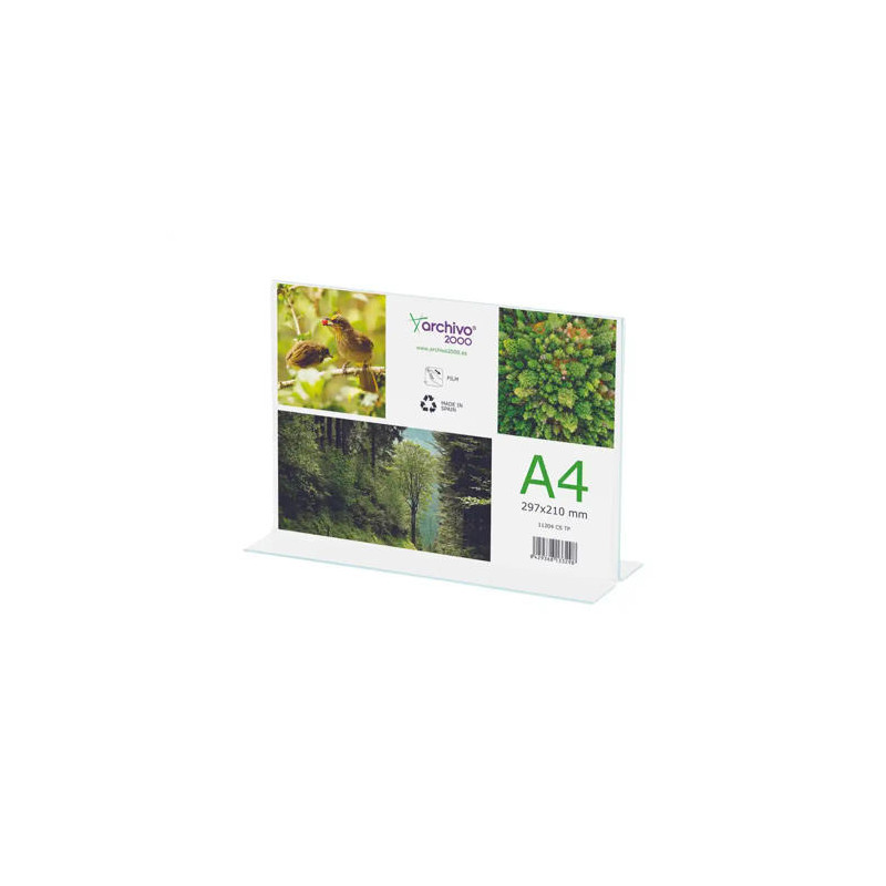 EXPOSITOR SOBREMESA ARCHIVO 2000 EN FORMA DE T A4 HORIZONTAL 85X300X215 MM