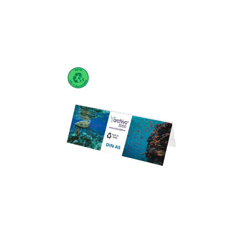 IDENTIFICADOR SOBREMESA ARCHIVO 2000 PETG FLEXIBLE VISIBILIDAD BOBLE CARA DIN A5 60X210X75 MM