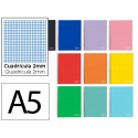 CUADERNO ESPIRAL LIDERPAPEL DIN A5 WITTY TAPA DURA 80H 90GR MILIMETRADO 2MM COLORES SURTIDOS