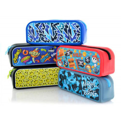 ESTUCHE PORTATODO COLORLINE SILICONA CUADRADO DISEÑO REMIX UNA CREMALLERA 210X105X30 MM