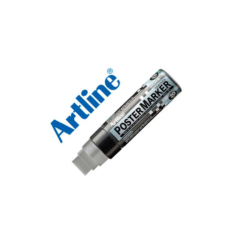 ROTULADOR ARTLINE POSTER MARKER EPP-20 PUNTA RECTANGULAR 20 MM COLOR PLATA