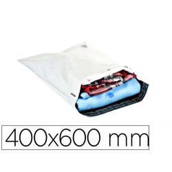 SOBRE Q-CONNECT DE PLASTICO BOLSA PARA ENVIOS 100% RECICLADAS CON AUTOCIERRE COLOR BLANCO 400X600 MM