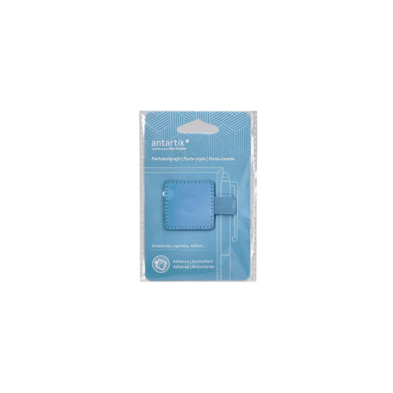 PORTABOLIGRAFO AUTOADHESIVO ANTARTIK PARA CUADERNO NOTE CON ELASTICO HASTA 15 MM GROSOR 80 MM AZUL C