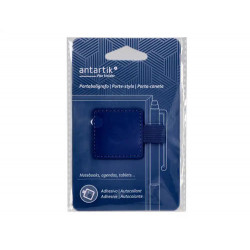 PORTABOLIGRAFO AUTOADHESIVO ANTARTIK PARA CUADERNO NOTE CON ELASTICO HASTA 15 MM GROSOR 80 MM AZUL M